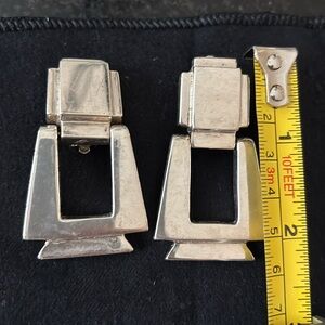 Big Sterling silver clips by Zina 925 vintage approx 80s exc cond earrings